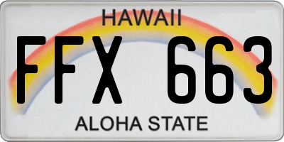 HI license plate FFX663
