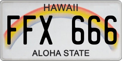 HI license plate FFX666