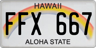 HI license plate FFX667