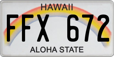 HI license plate FFX672