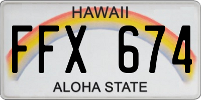 HI license plate FFX674