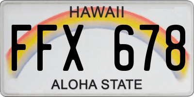 HI license plate FFX678