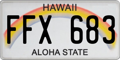 HI license plate FFX683