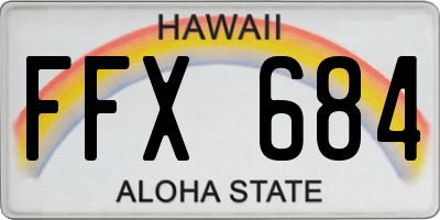 HI license plate FFX684