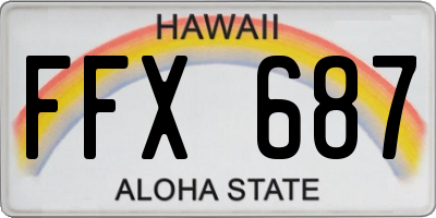 HI license plate FFX687