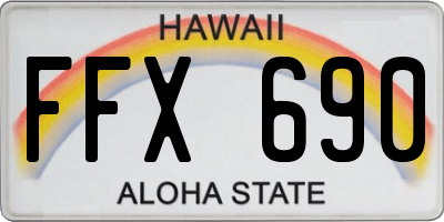 HI license plate FFX690