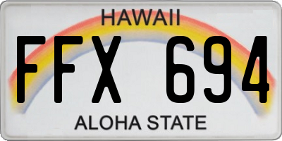 HI license plate FFX694
