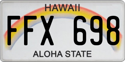 HI license plate FFX698