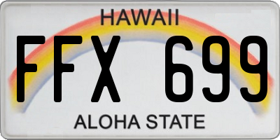 HI license plate FFX699