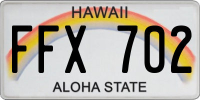 HI license plate FFX702