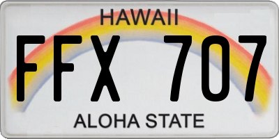 HI license plate FFX707