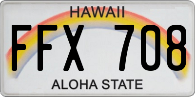 HI license plate FFX708
