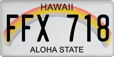 HI license plate FFX718
