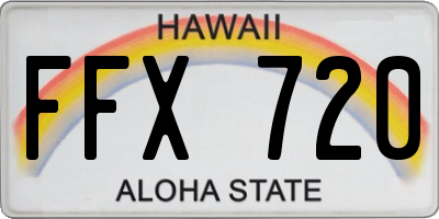 HI license plate FFX720