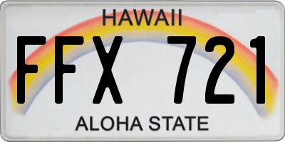 HI license plate FFX721