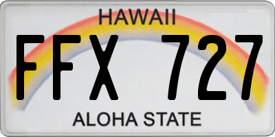 HI license plate FFX727