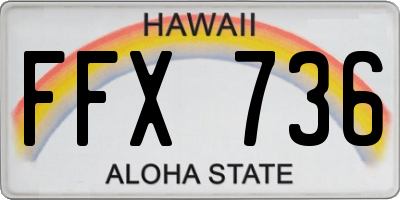 HI license plate FFX736