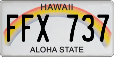 HI license plate FFX737