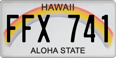 HI license plate FFX741