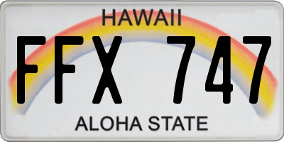 HI license plate FFX747