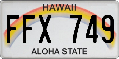 HI license plate FFX749
