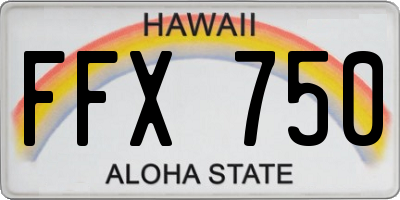 HI license plate FFX750