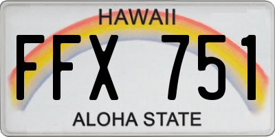HI license plate FFX751