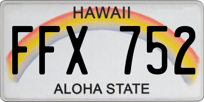 HI license plate FFX752