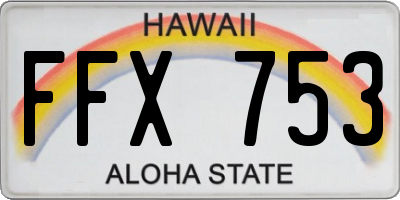 HI license plate FFX753