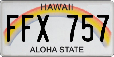 HI license plate FFX757