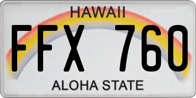 HI license plate FFX760