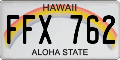HI license plate FFX762