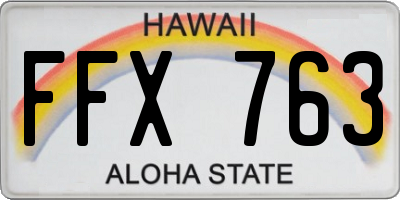 HI license plate FFX763