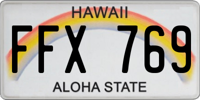 HI license plate FFX769