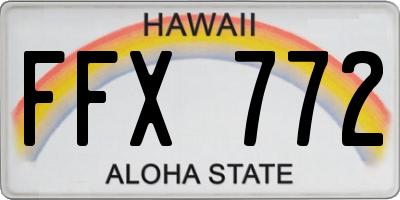 HI license plate FFX772