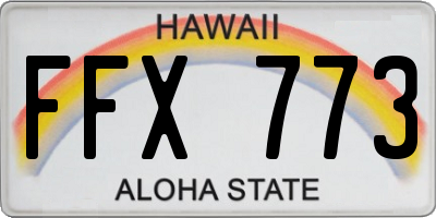 HI license plate FFX773