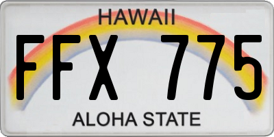 HI license plate FFX775