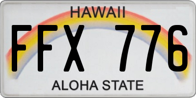 HI license plate FFX776