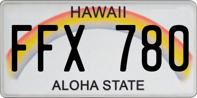 HI license plate FFX780