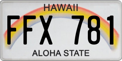 HI license plate FFX781