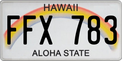 HI license plate FFX783