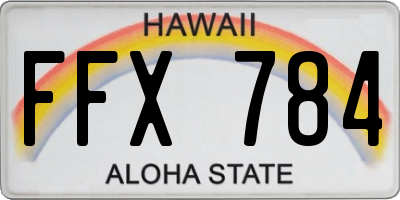 HI license plate FFX784