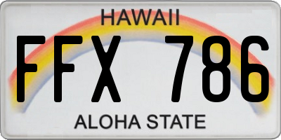 HI license plate FFX786
