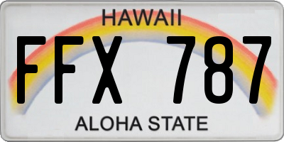 HI license plate FFX787