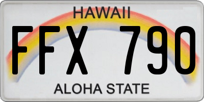 HI license plate FFX790