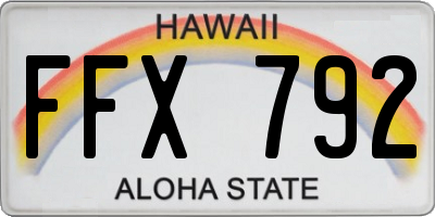 HI license plate FFX792