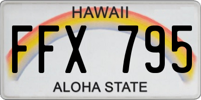 HI license plate FFX795