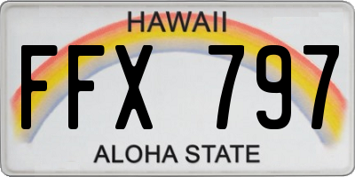 HI license plate FFX797