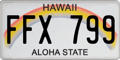 HI license plate FFX799