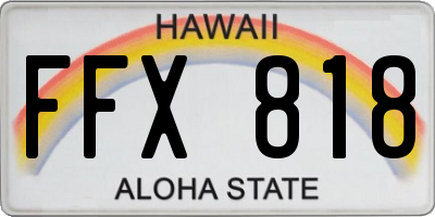 HI license plate FFX818